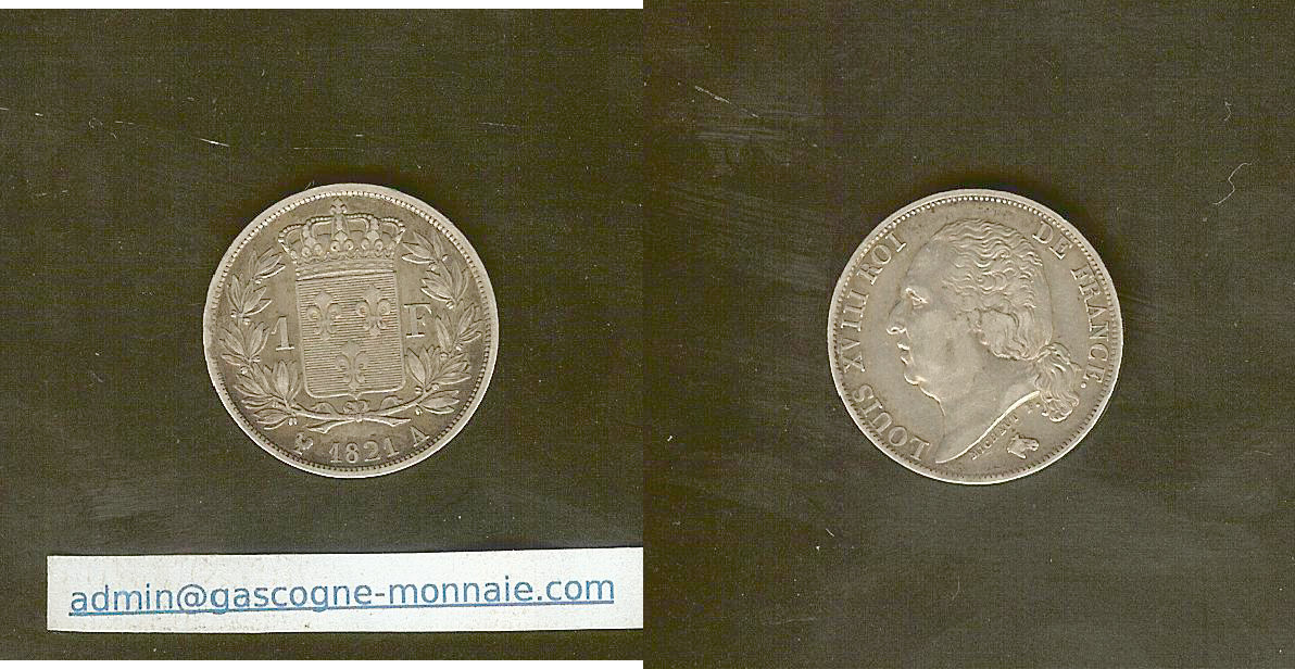 franc Louis XVIII 1821A EF+